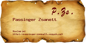 Passinger Zsanett névjegykártya