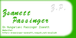 zsanett passinger business card